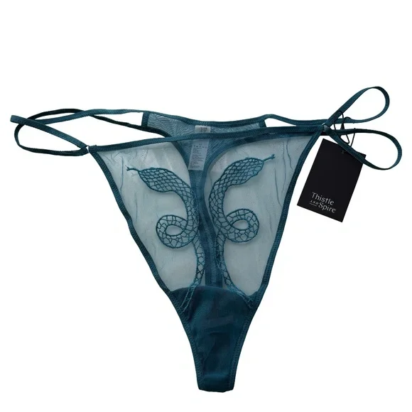 Thistle And Spire - SET Medusa Snake Serpent Bralette + Thong Pacific Teal - 3X - Picture 11 of 12